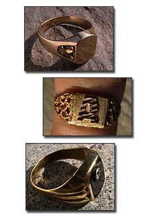 Signet ring, men's gold onyx