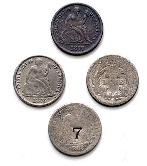 Seated Liberty Dimes