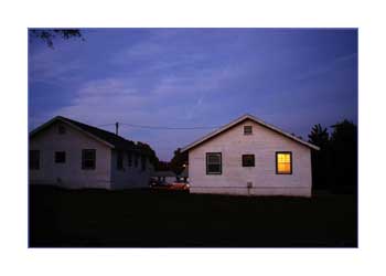 Cottages in the dark