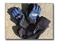 NRS gloves and neoprene booties